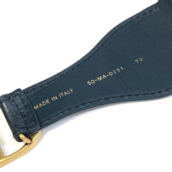 Dior B0003CBTE_M928 CDHardware Embroidered Canvas logo belt Navy x Beige